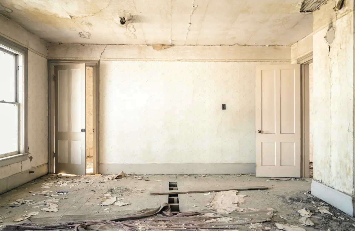 Waste disposal crew managing a cleanout project in Mountain Home AFB